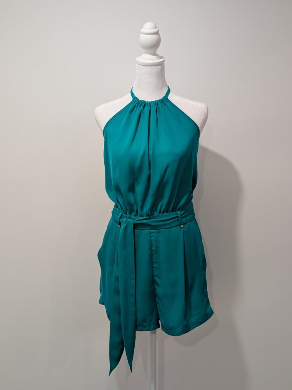 Dynamite Green Halter Neck Romper